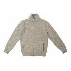 GranSasso(グランサッソ)  Stand Collor  Melange Wool Knit Blouson(10178/25706/970)/BEIGE