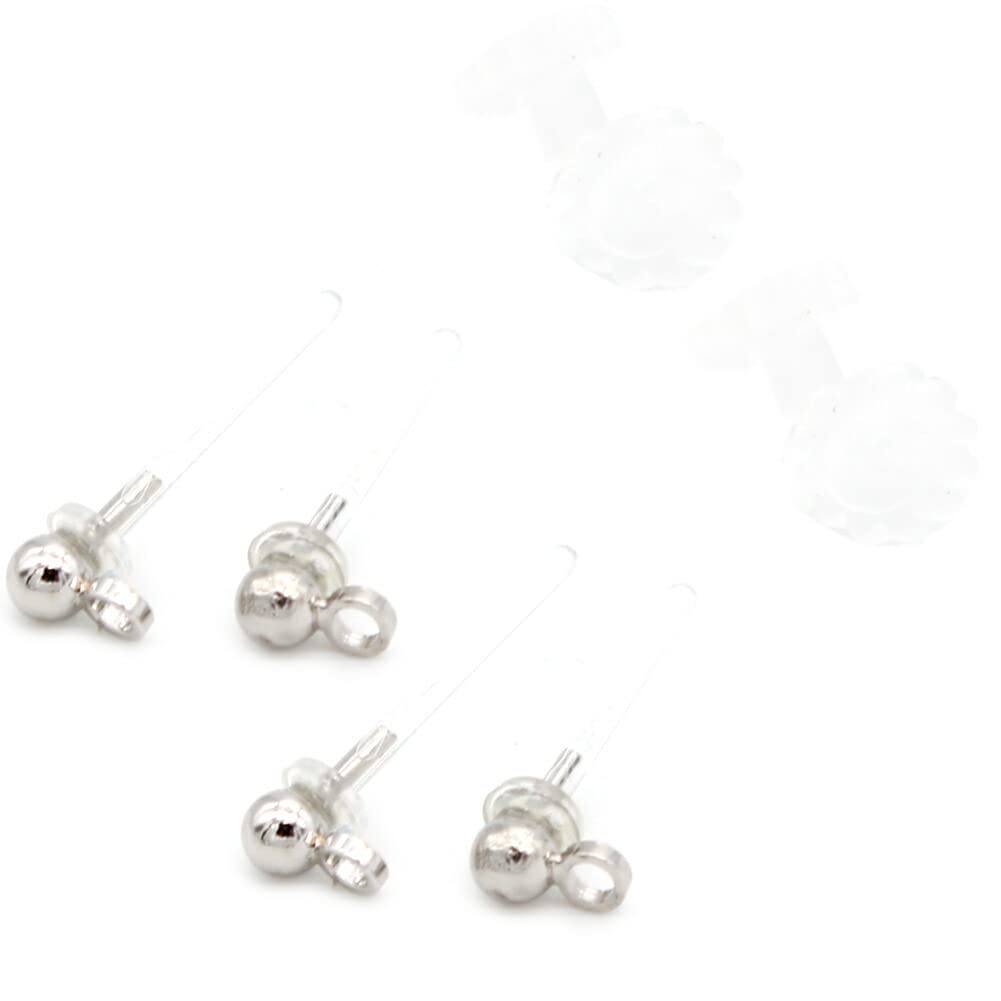 【人気】樹脂ポスト カン付き 樹脂 ピアス アクセサリー パーツ シリコンキャッチ 金属アレルギー対応 2ペア セット ca0004