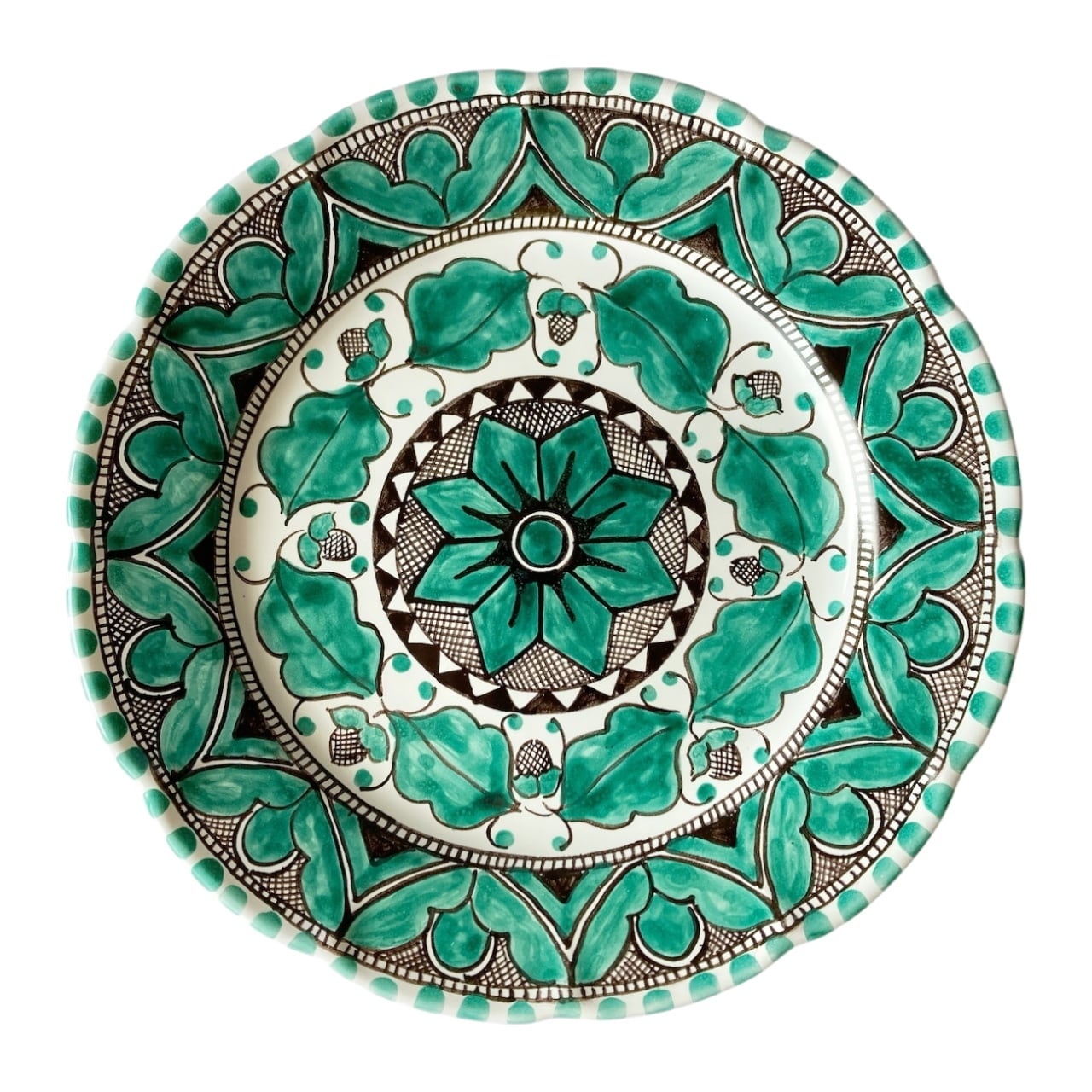 絵皿 26cm GEO034 マヨリカ焼き イタリア陶器 幾何学 飾り皿