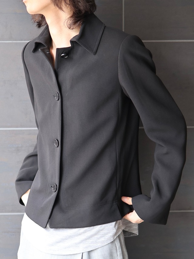 minimal flyfront jacket