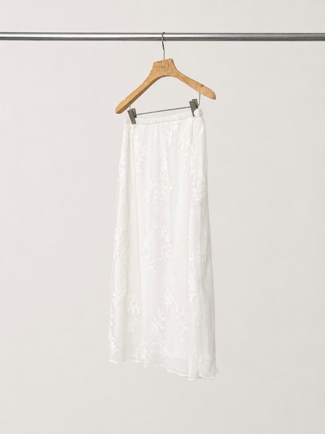 (LITER) ria embroidery chiffon skirt