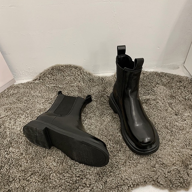 ブーツレッドカジュアル薄手 靴 シューズ ラウンドトー 防水 フェイクシューズ36077519550