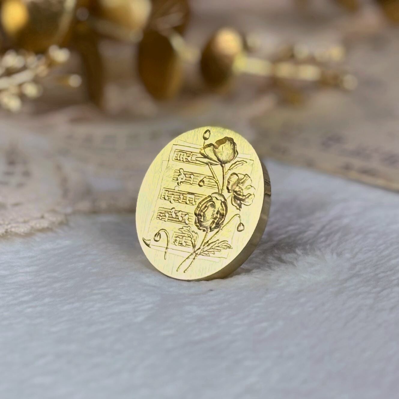 【縦28㎜×横23㎜】フラワーノート【スタンプヘッド】#SWH-82