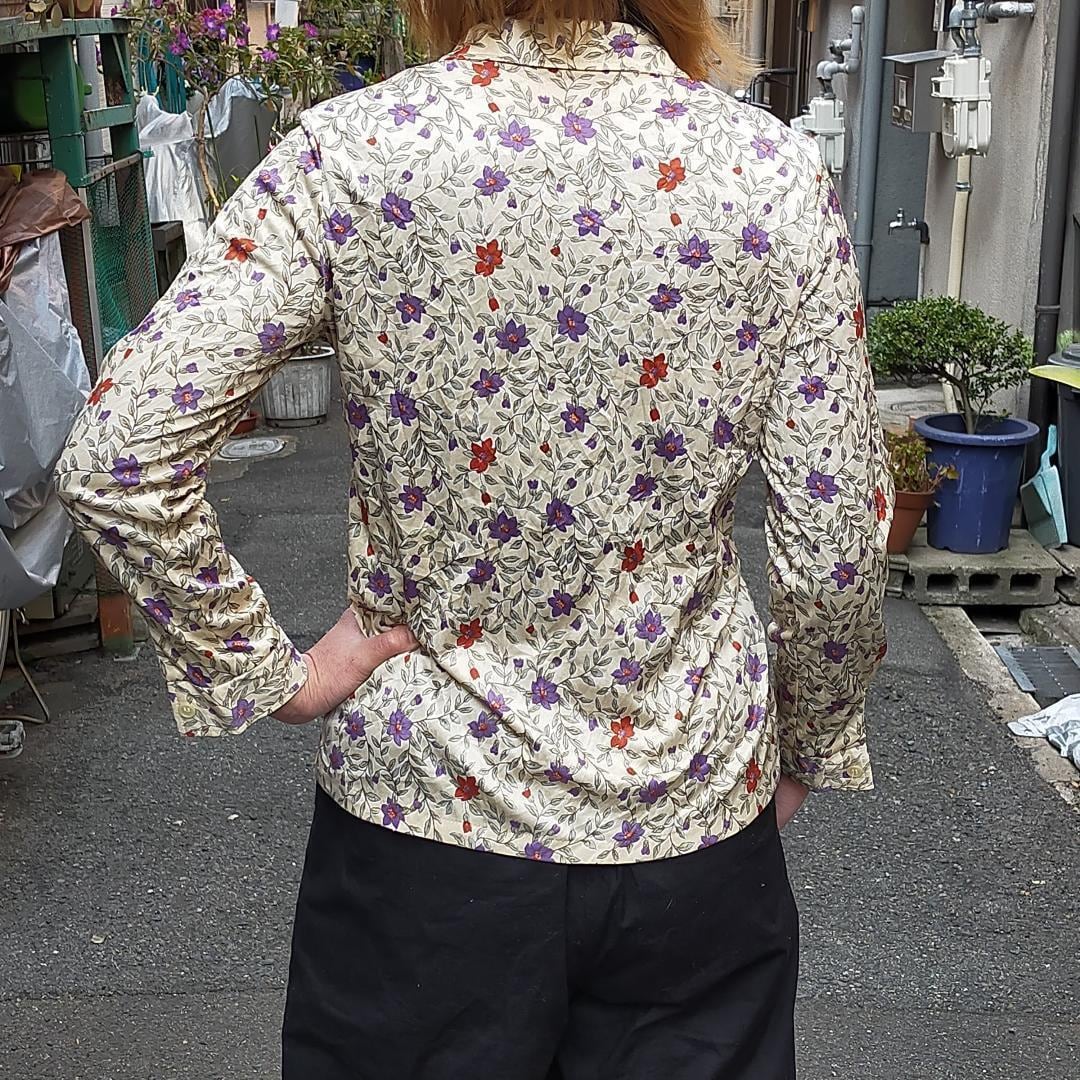 【ヴィンテージ】スタンドカラー花柄シャツ 昭和レトロ usedBS8