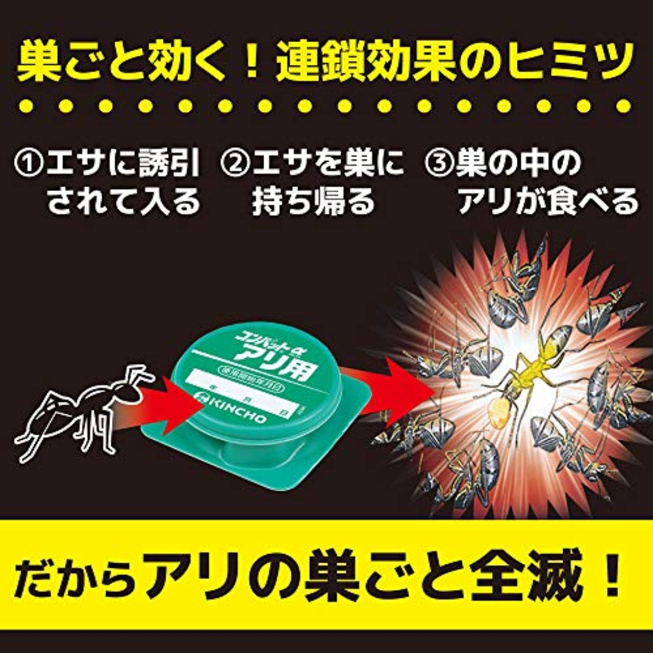 KINCHO コンバット 蟻用 駆除剤 6個入 アリの巣 退治 殺虫剤 室内 アリ退治