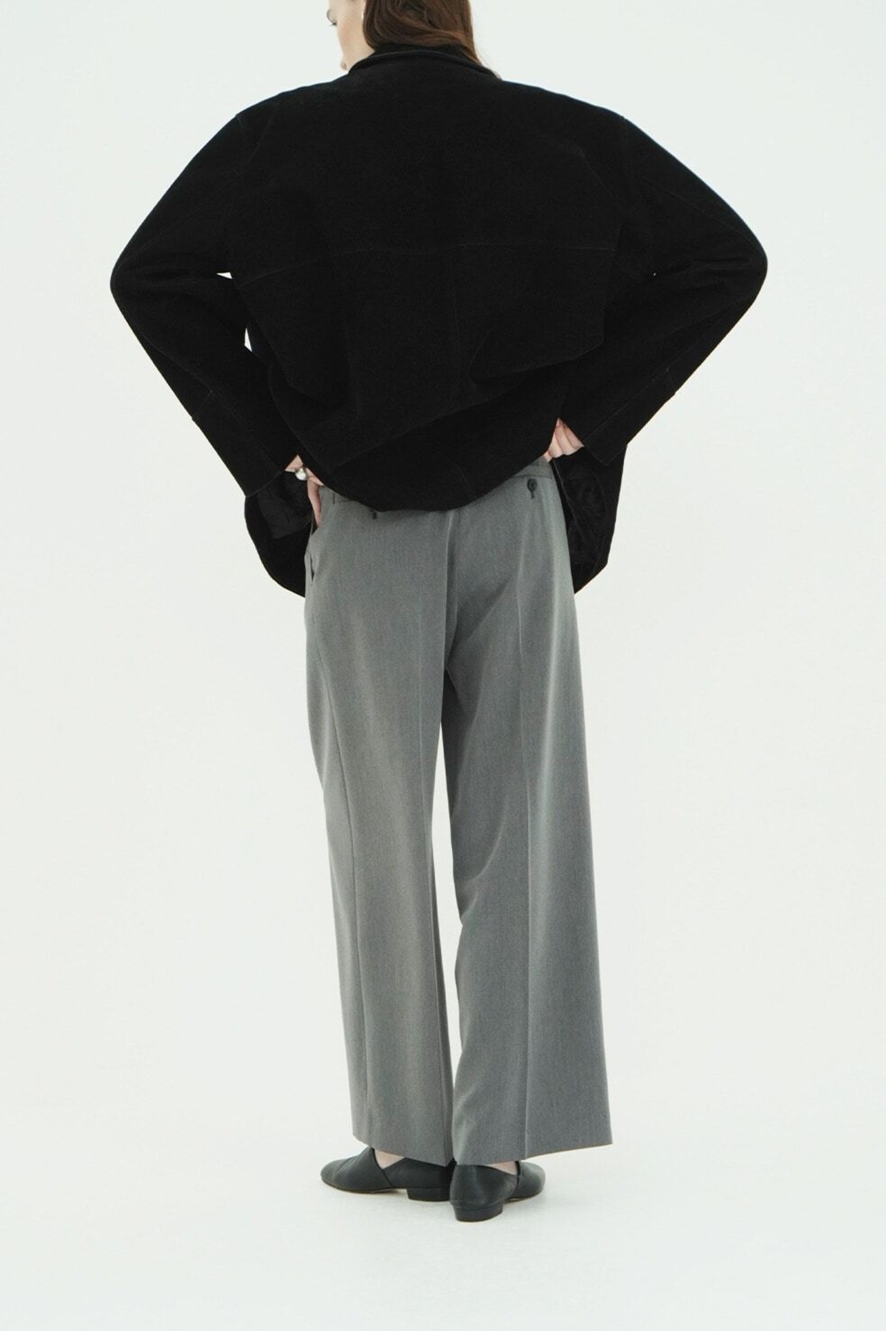 CLANE LOW WAIST TUCKED LOOSE SLACKS