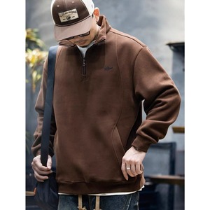 Stand collar zip pullover 1528