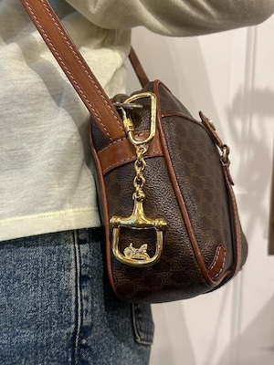CELINE / vintage gold horse key charm.
