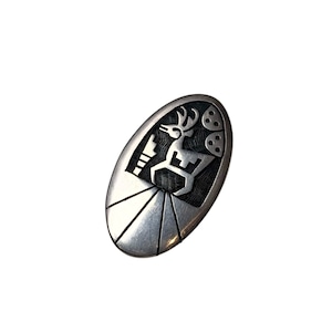 Hopi Beauford Dawahoya overlay silver pendant pin