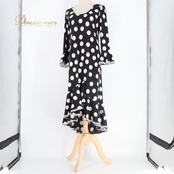 フラメンコ 衣装 DOCE del Flamenco ドセデルフラメンコ ドレス ワンピース ブラック系 ホワイト系 黒 白 水玉 ドット レース かわいい ダンス パーティ 発表会 舞台 踊り ダンス衣装