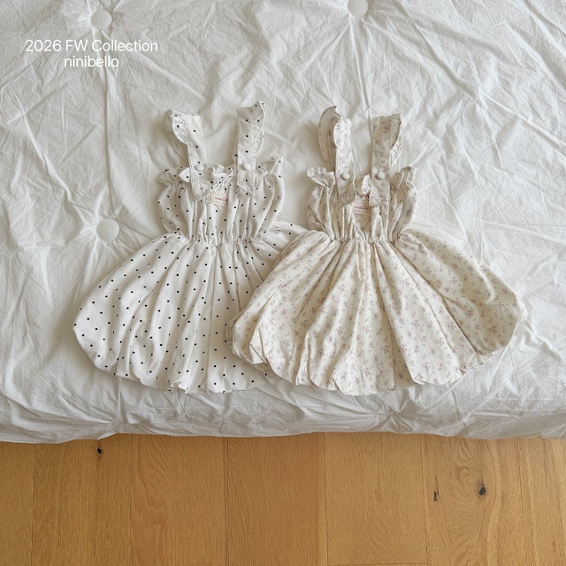 【取寄】ninibello|picnic balloon dress|ピクニックバルーンワンピース|XS-2XL|kids|26 autumn