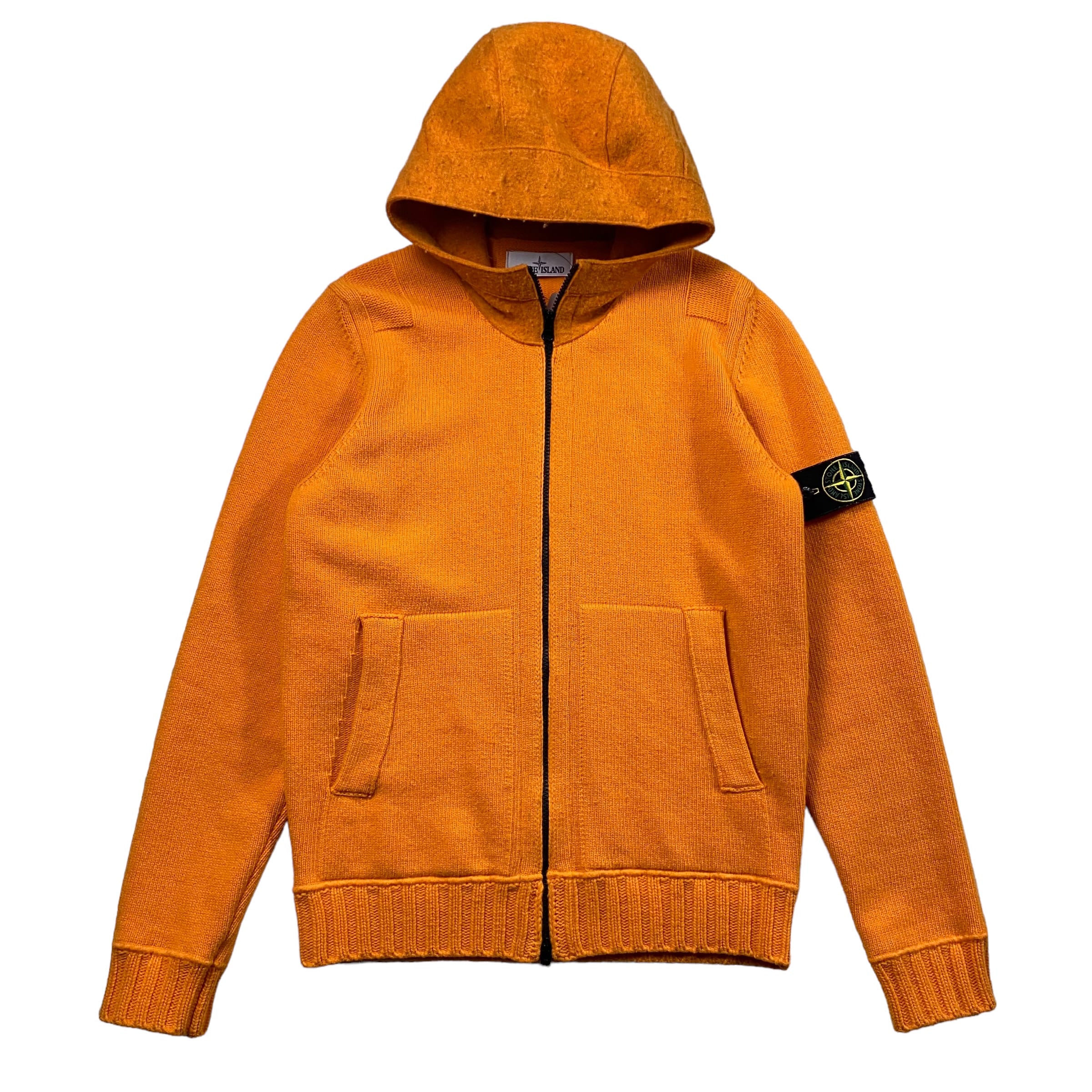 STONE ISLAND orange knit parka | NOIR ONLINE