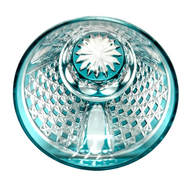 江戸切子 クリスタルガラスロックグラス 市松模様(エメラルド 江戸切子 クリスタルガラスロックグラス 市松模様(エメラルド