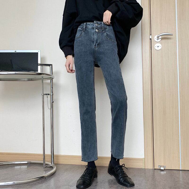 スプリングハイウェストダークジーンズ パンツ 薄手オータム 春物 秋物 スーパーモール43114597879