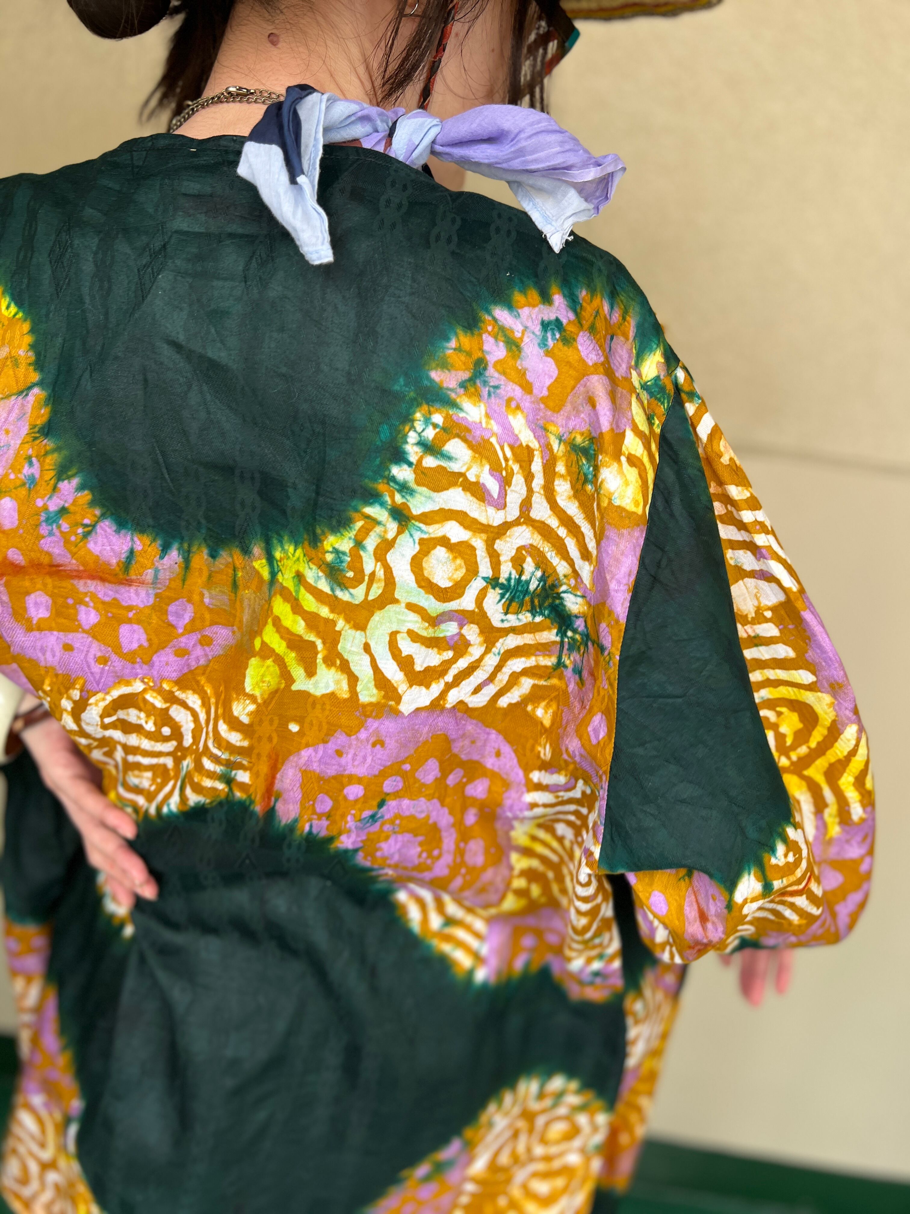 Vintage african batik deep green cotton jacket Vintage african batik deep green cotton jacket