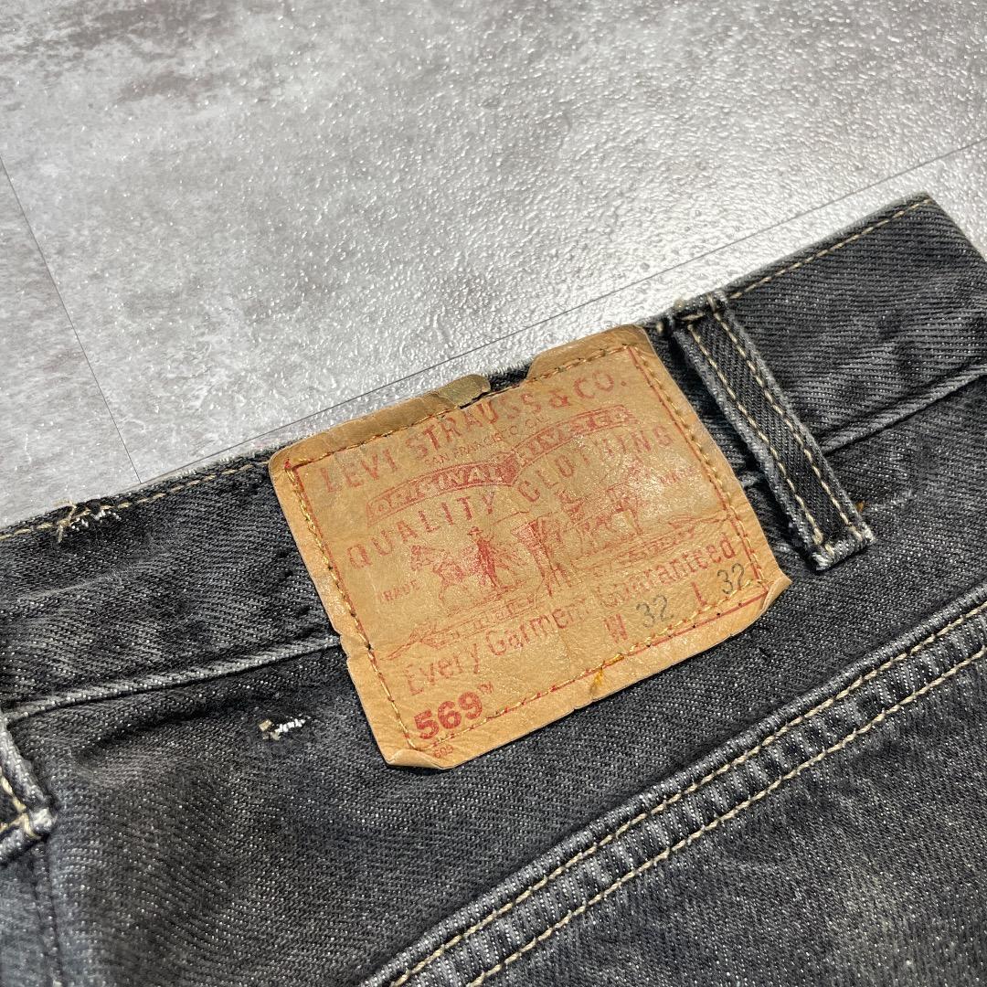 W32 L32】 usa levi's 先染ブラック リーバイス 569 | ib2