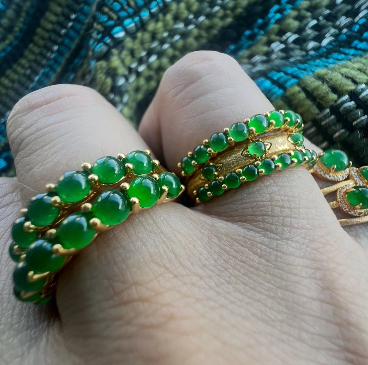 3.5mm Jade Gold Ring AMU | Victorian Box