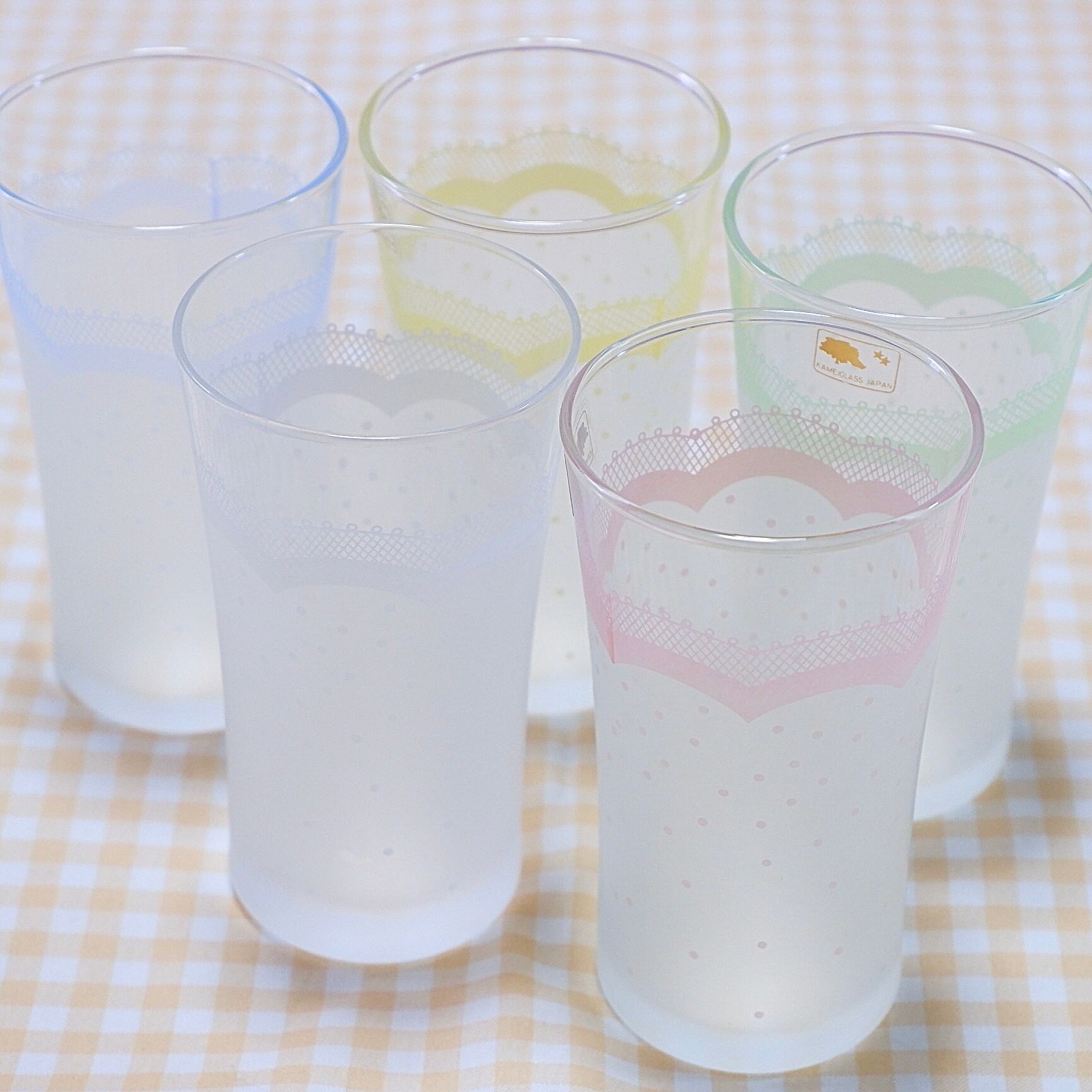 レースと水玉柄のグラス Calciumclub レースと水玉柄のグラス Calciumclub