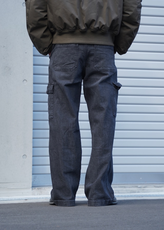 Black cargo denim pants