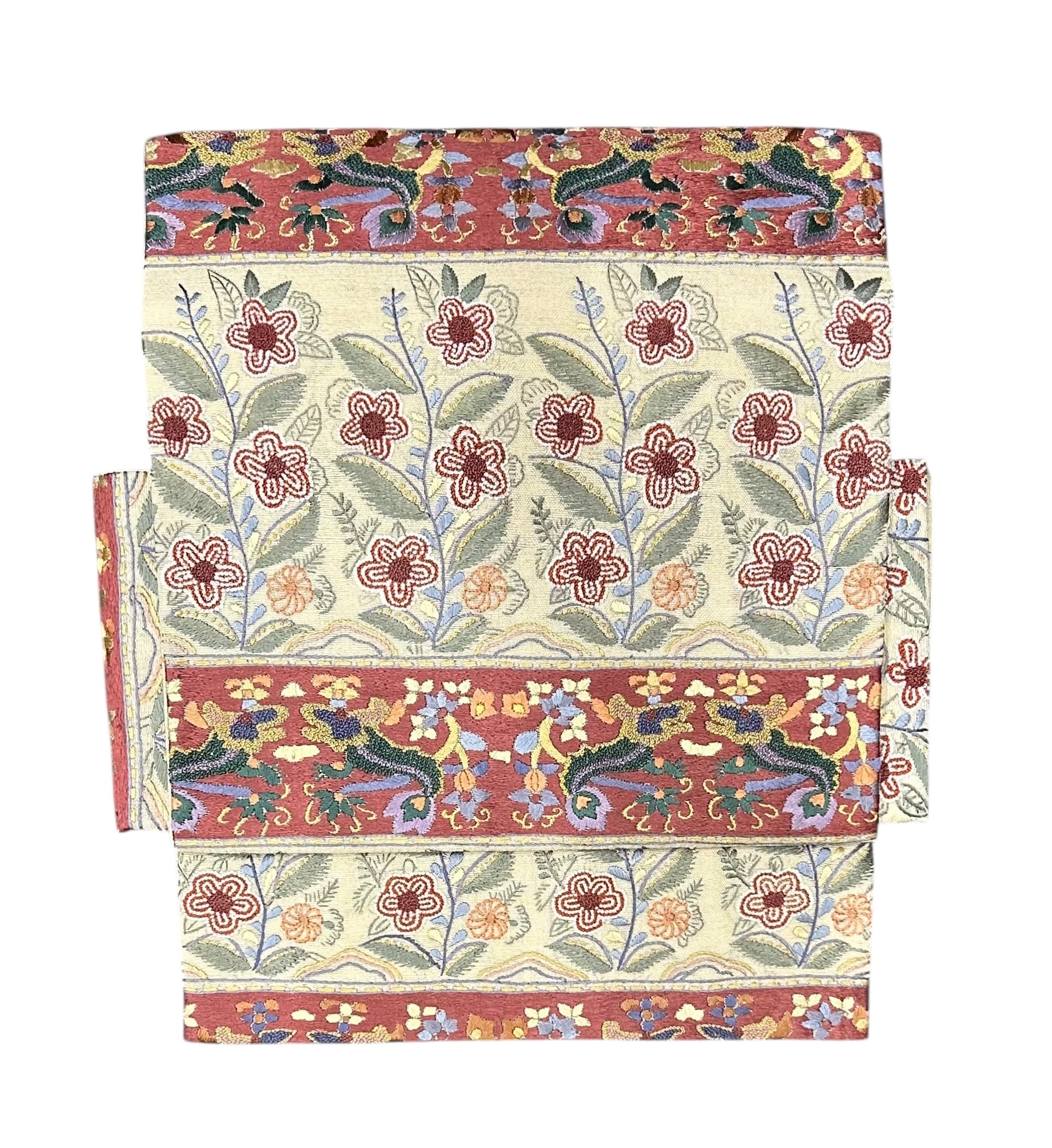 名古屋帯 ミンサー織 生成り色地 長さ 377㎝ Q4440 | 着物 ひょうたん堂