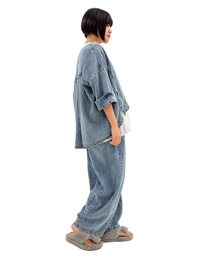 SALE【ayane】麻混デニムバレルレッグパンツ 826502 アヤン | red earth