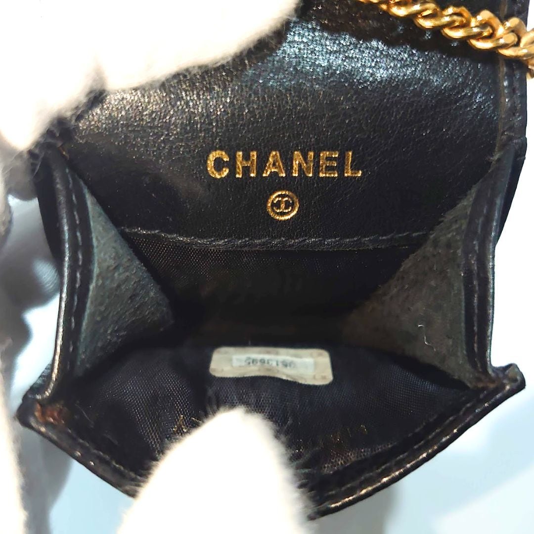 CHANEL シャネル キーケース ミニポーチ ココマーク 黒 キャビアスキン 
