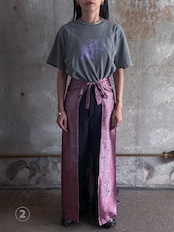 333 original/Embroidery silk wrap pants (PINK)