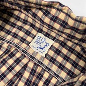orSlow オアスロウ チェック柄  長袖シャツ ワーク サイズ 2 /日本製/ベージュ×ネイビー×レッド