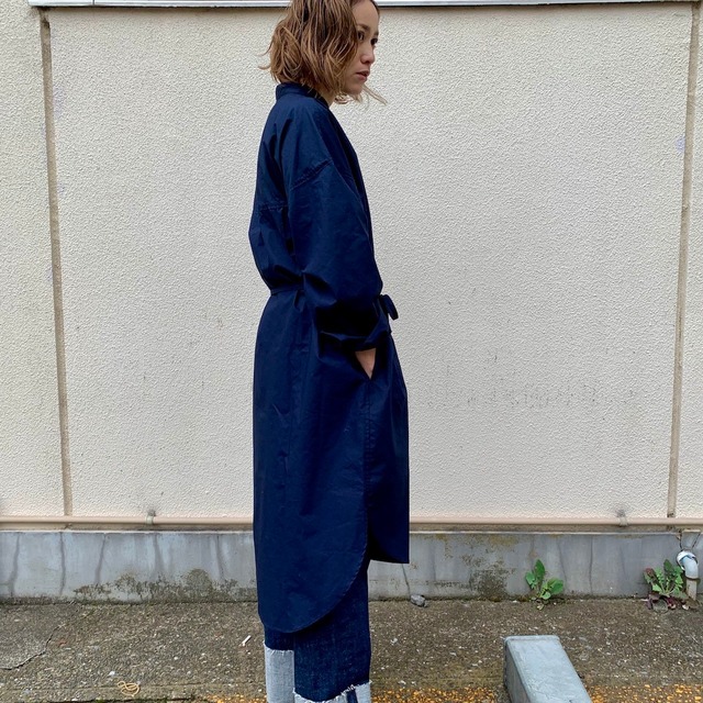 Typewriter Long Shirt  ／Navy