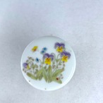 小物入れ　つぼ型蓋物　ビオラの陶器壺　蓋付き筒もの　 12otdx15