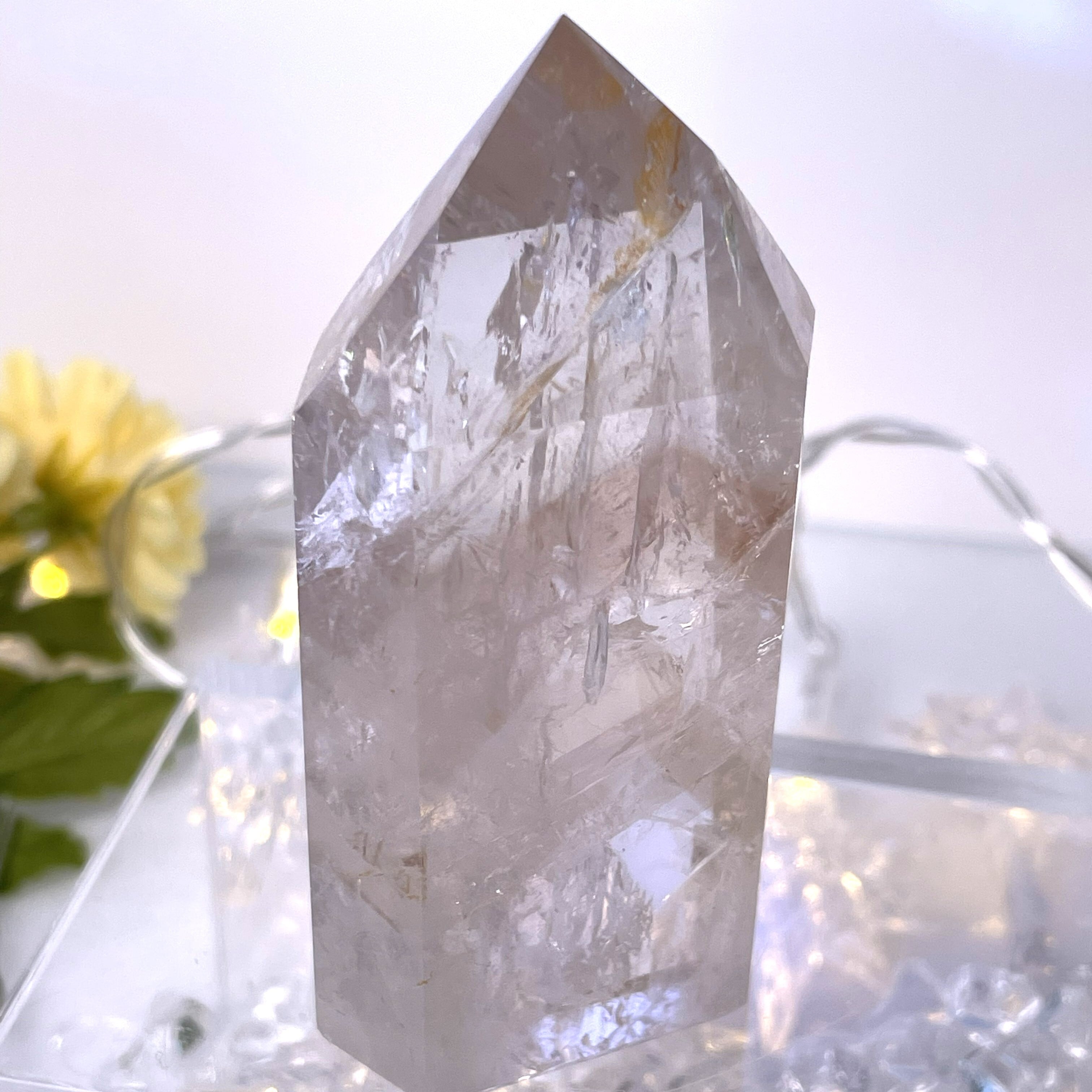 【魂の記憶を照らし、使命を目覚めさせる黄金の光】発光ゴールデンファントムアメシスト　ポリッシュポイント G6_4