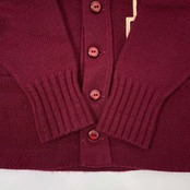 AMERICAN Sports Center レタードニットカーディガン 36/ワインレッド/vintage/50s 60s