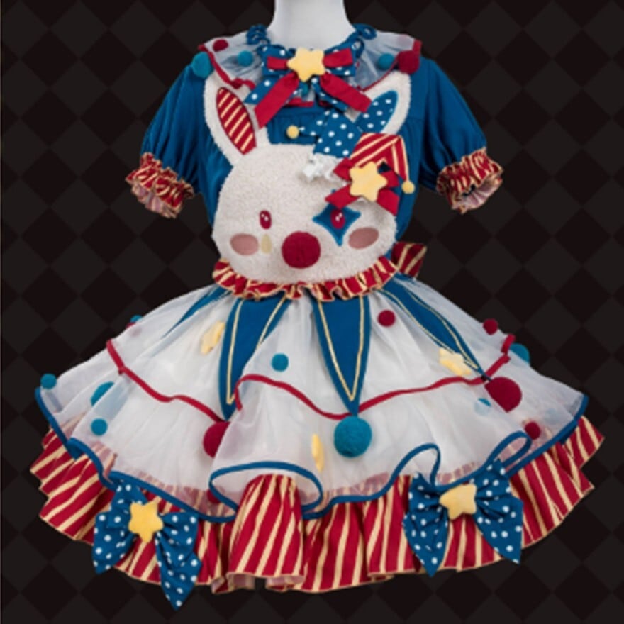 アイドル ピエロ コスチューム 4点セット ハロウィン イベント