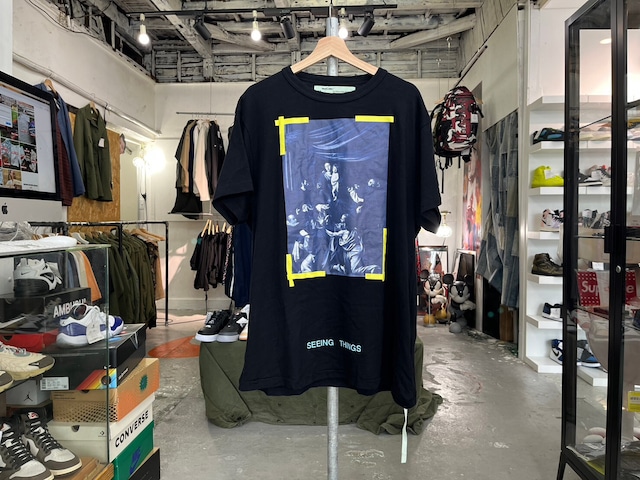 OFF-WHITE DIAG CARAVAGGIO TEE BLACK MEDIUM 36168