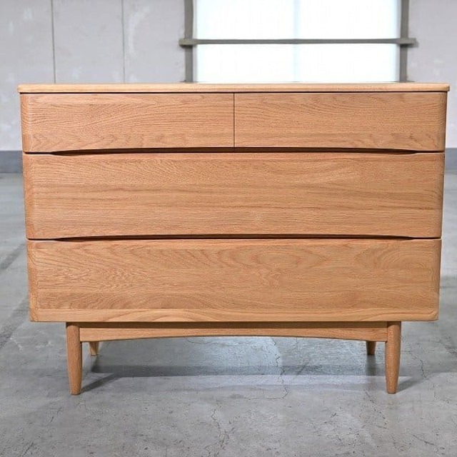 展示品 hanayura 「コンコース リビングチェスト」引き出し タンス オーク材 ナチュラル 北欧モダン ダイニング 野田家具 花ゆら【中古家具/中古インテリア/USED家具ユーズド家具/リサイクル】