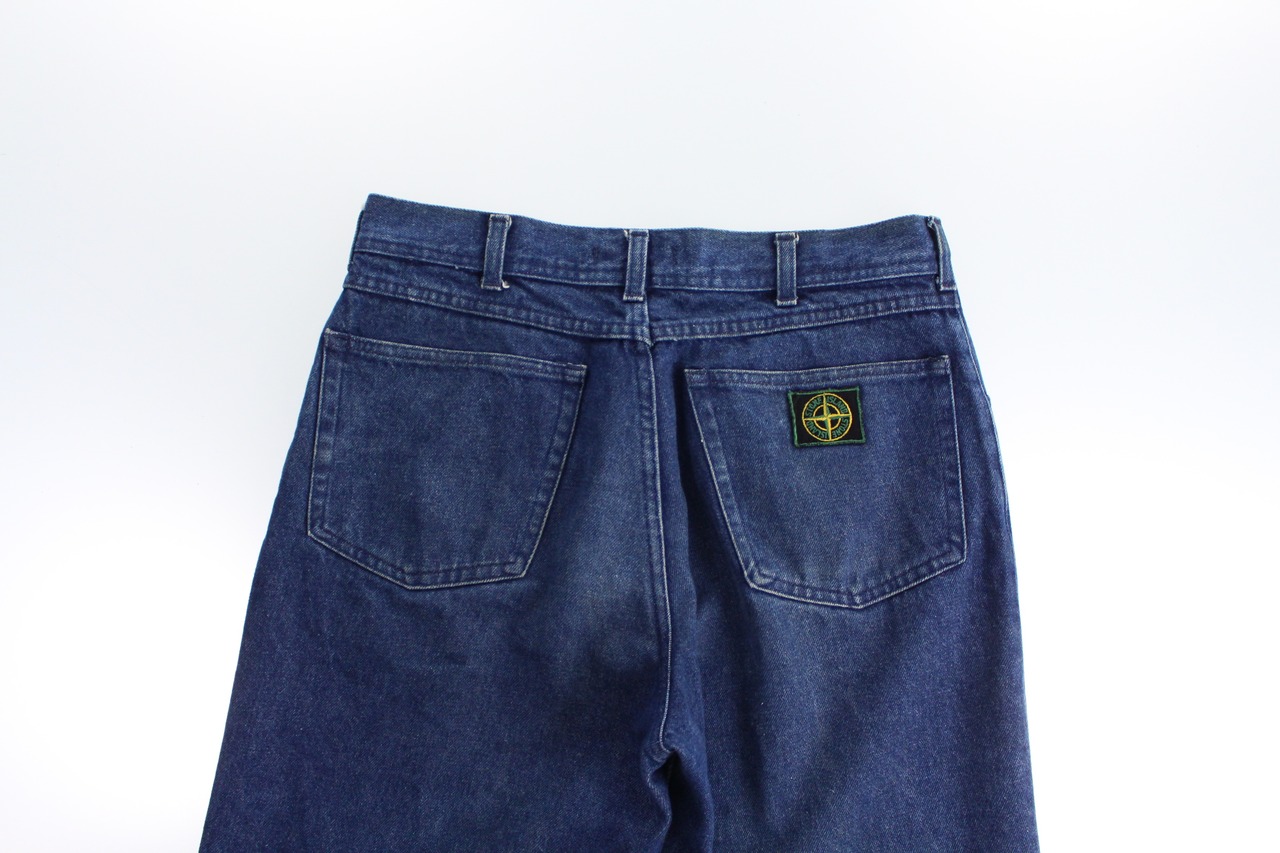 CUBA】1980s vintage STONE ISLAND by MASSIMO OSTI wide denim pant 