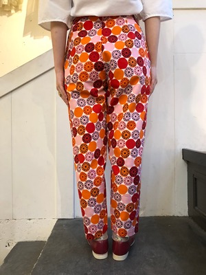 60's circle print long pants