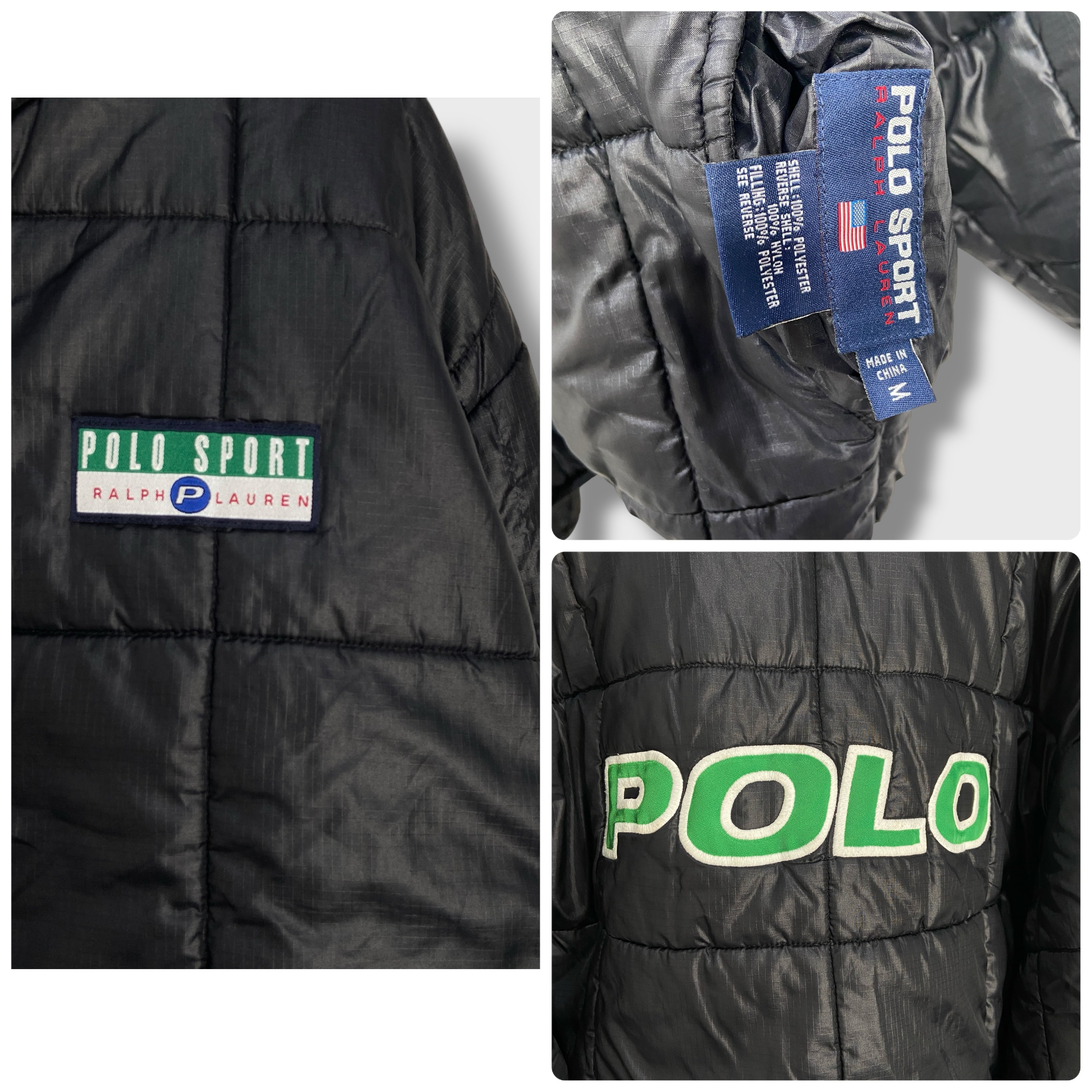 ポロスポーツ リバーシブルハーフジッププルオーバー 中綿ジャケット緑