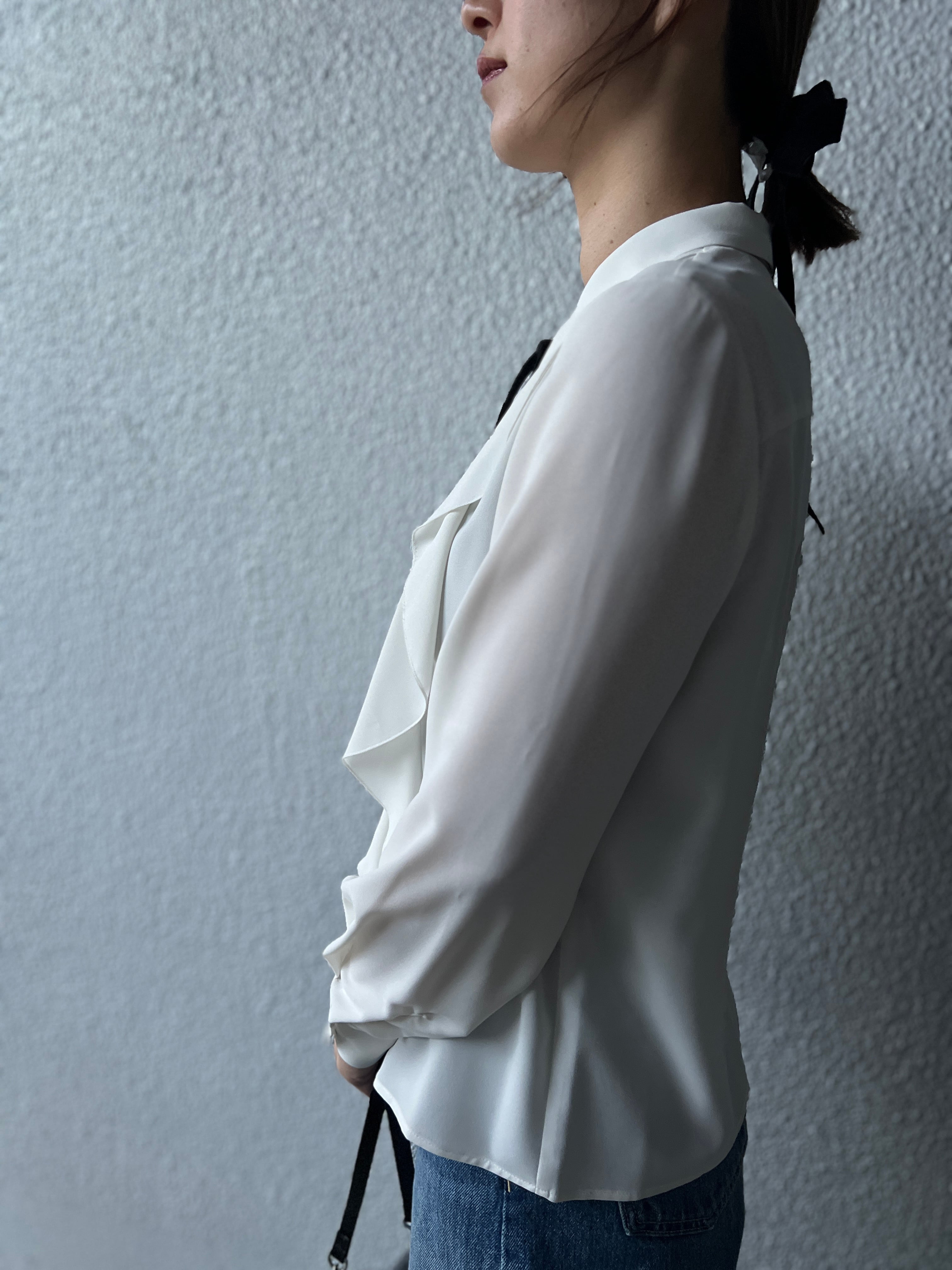 【PASSIONE】ラッフルフリルボウタイブラウス 426919