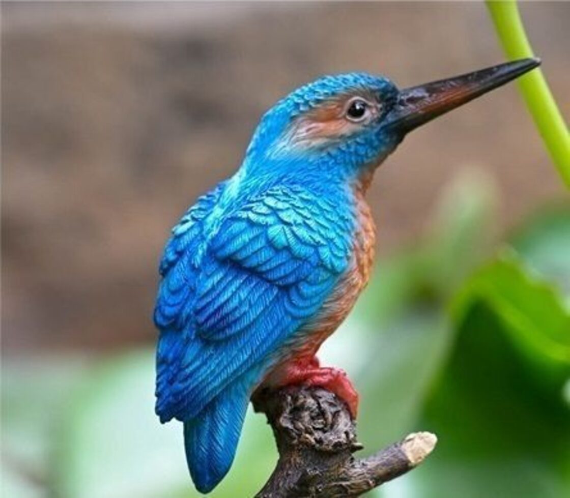 鳥の置物 青い鳥 カワセミと枝 カワセミ 水辺の鳥 ガーデニング 盆栽 