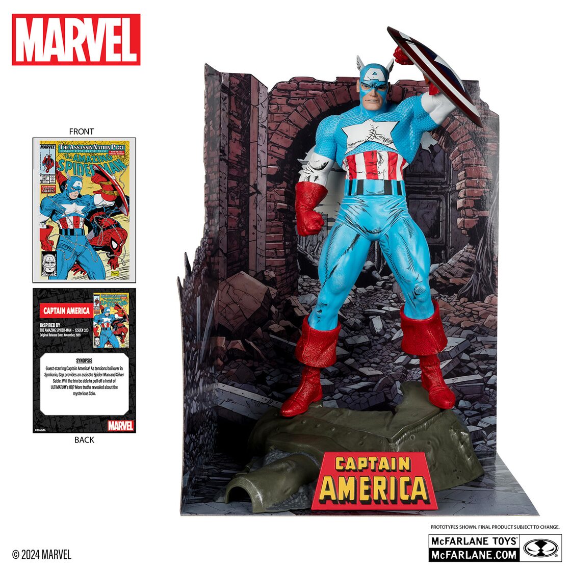 マクファーレン マーベル シーン・フィギュア 002 キャプテン・アメリカ トッド・マクファーレン アメイジング・スパイダーマン Vol 1 323 1 6 スタチューフィギュア 未開封