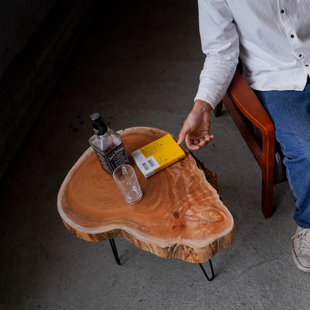 欅の輪切り コーヒーテーブル④（高さ・カラー変更無料）