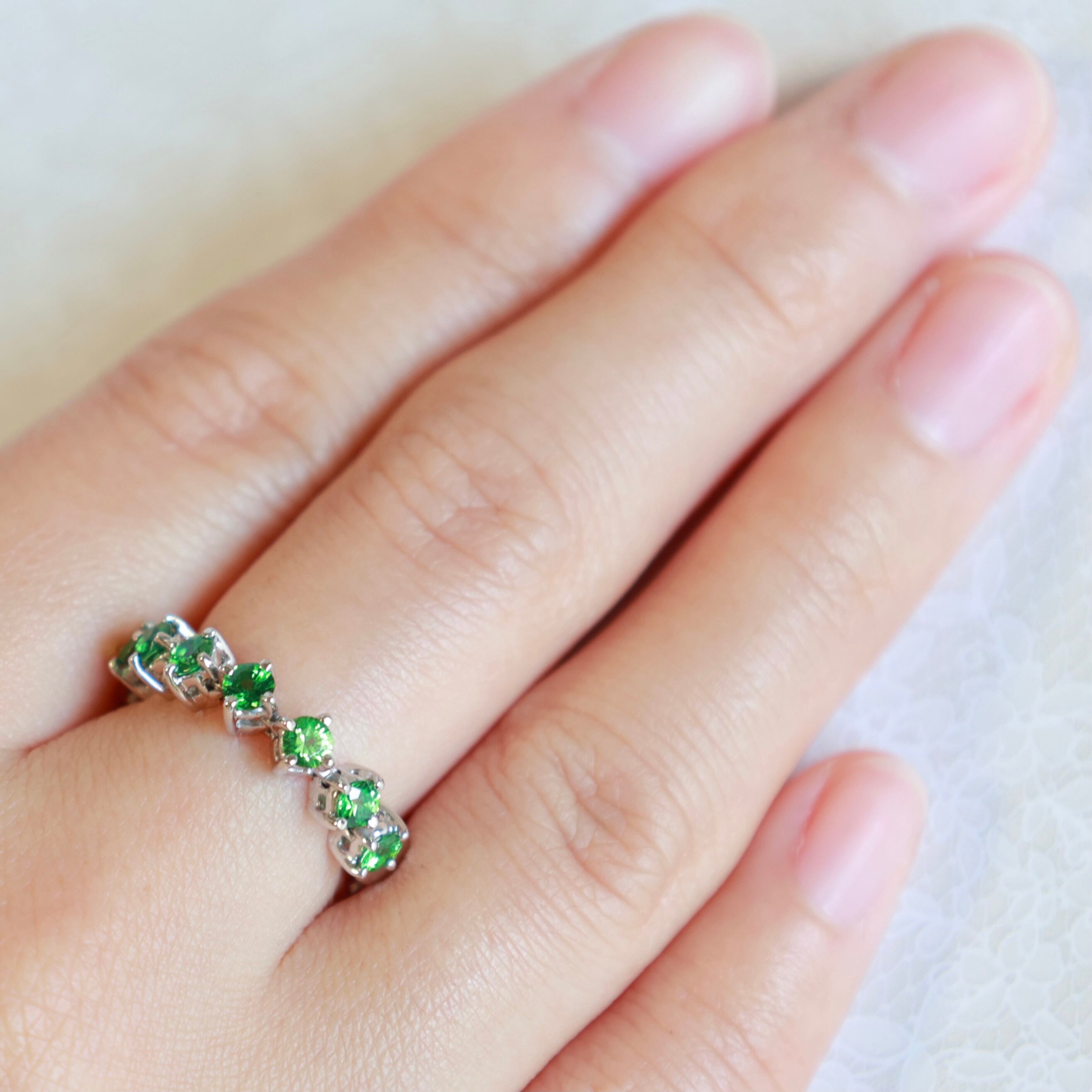 Pt900 Prefito プレフィート グリーングロッシュラーガーネット 0.72ct