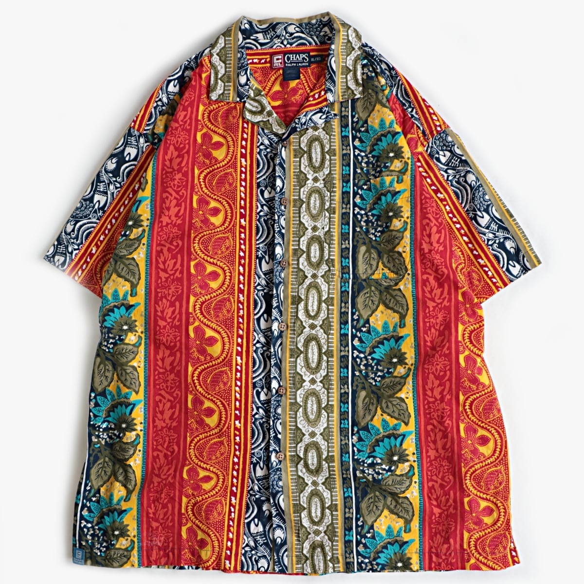 CHAPS RALPH LAUREN チャップス ラルフローレン 総柄 ボタニカル 開襟
