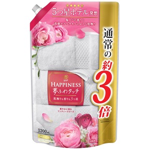 【人気】【新】 レノア ハピネス 夢ふわタッチ 5つ星ホテル発想 柔軟剤 華やかに香るアンティークローズ 詰め替え 1200mL