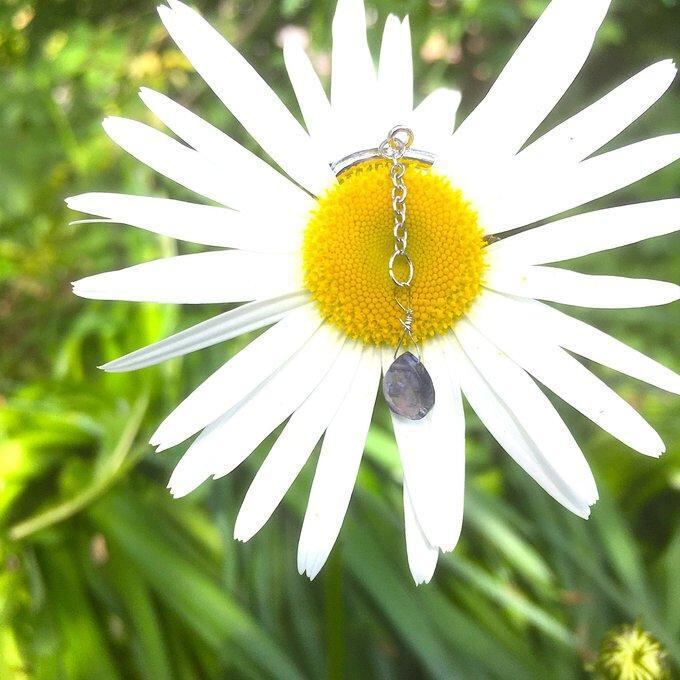 【一点物】✦⋆.すみれの花咲く頃⋆.アイオライトティアドロップシェイプイヤーカフ⋆.·サージカルステンレス⋆.·✦