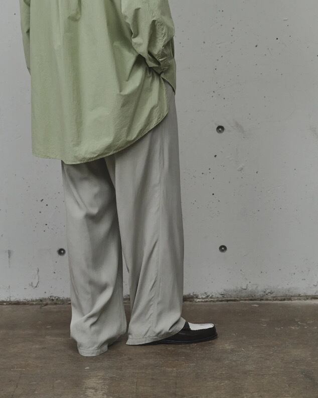 26SS】ANCELLM VISCOSE BELT-LESS TROUSERS(WHITE) ANC-PT106 | IAAAM