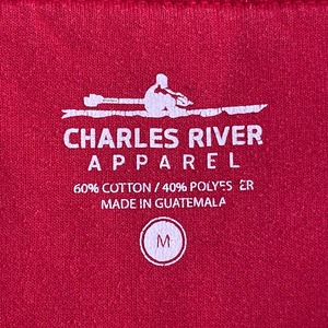 【CHARLES RIVER】グレースクリスチャンアカデミー 学校 GRACE CHRISTIAN ACADEMY ワンポイントロゴ 刺繍ロゴ ハーフジップ スウェット プルオーバー ポケット付き M US古着