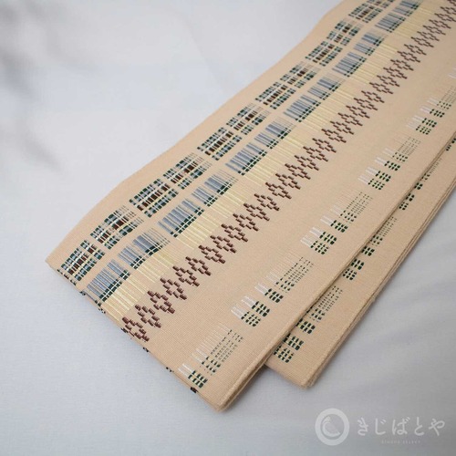 正絹　薄香に織りの半幅帯