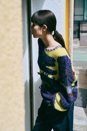 Gradient Mix Hand Intarsia Pullover Knit